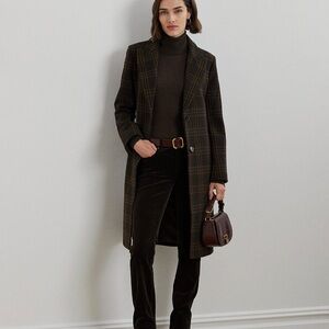 Ralph Lauren Plaid Coat in Warm Browns